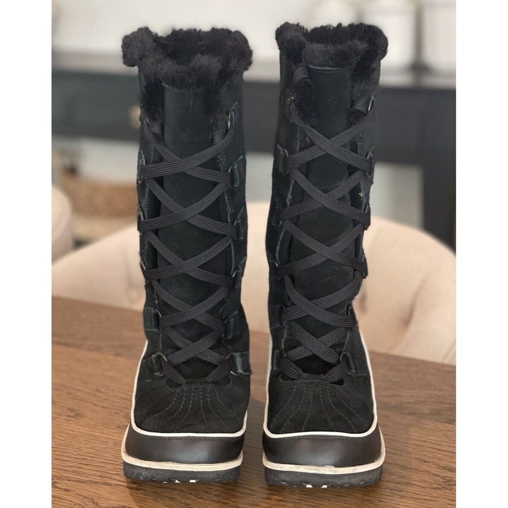 Sorel Tivoli High Li Black Suede Winter Boots Women’s 8 Waterproof Fleece Lining - Picture 3 of 9